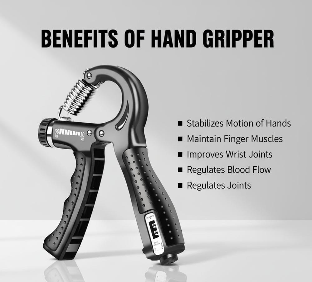 Adjustable Exerciser Hand Gripper With Counter (Random Color)