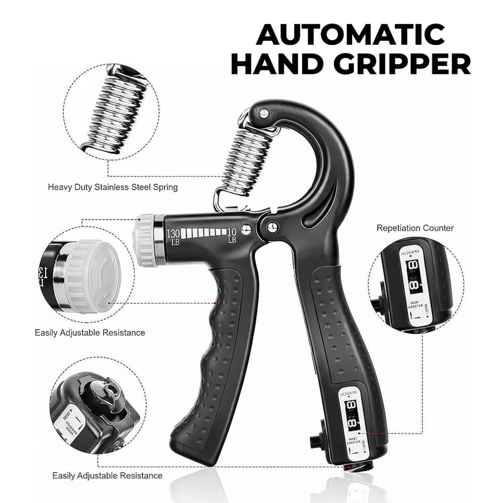 Adjustable Exerciser Hand Gripper With Counter (Random Color)