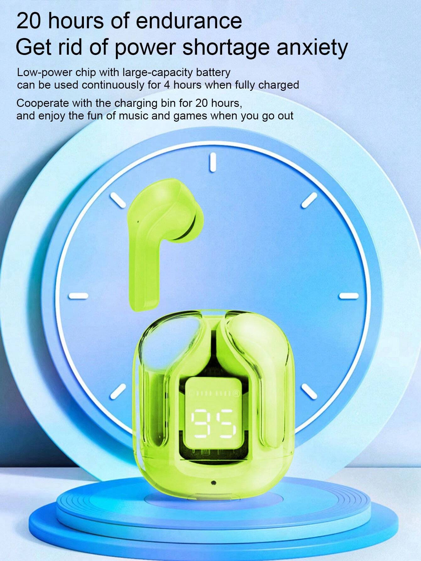 Air 31 Wireless Earbuds with Transparent Case – Random Color