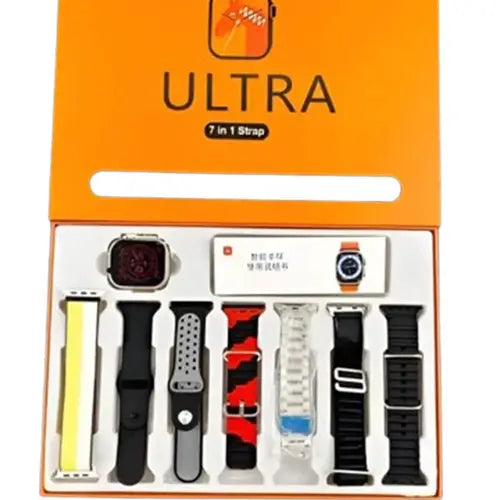 Ultra Smart Watch 7-in-1 Combo with 7 Premium Straps (Random Colors)