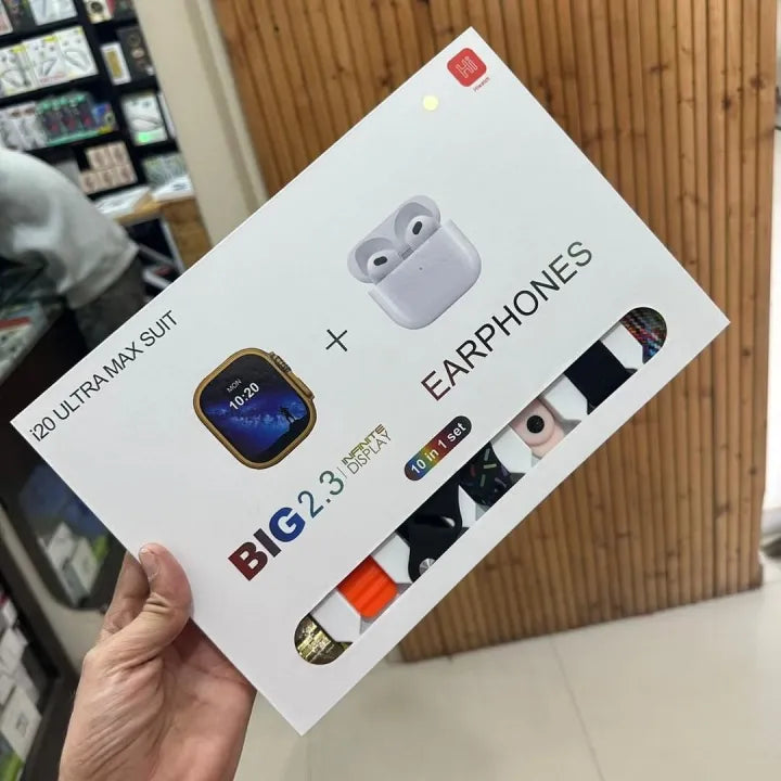 I20 Ultra Max 10-in-1 Smart Watch with AirPods