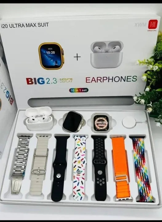 I20 Ultra Max 10-in-1 Smart Watch with AirPods